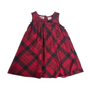 Blueberi Boulevard Baby Dress 18 Months Red Black Plaid Sleeveless Ruffle
